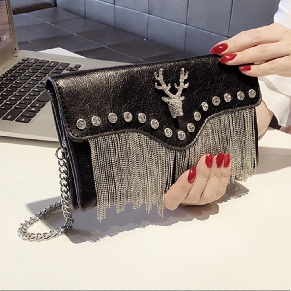 Tassel clutch/shoulder bag
